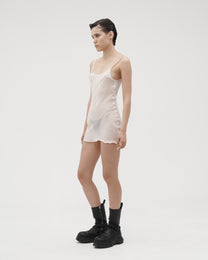 SHEER SILK MINI DRESS