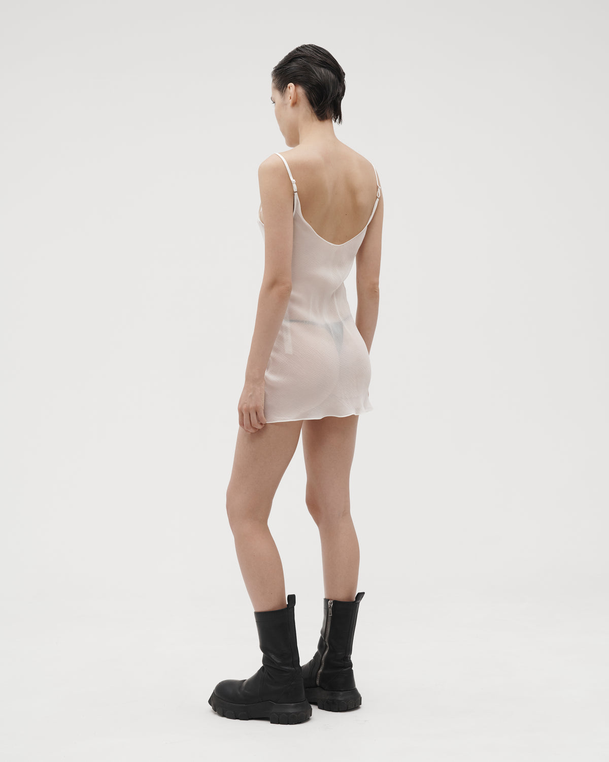 SHEER SILK MINI DRESS