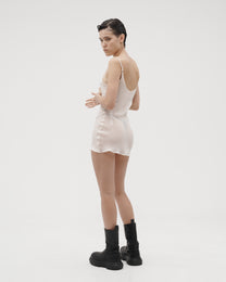 SHEER SILK MINI DRESS