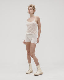 SILK CAMI TOP IN IVORY