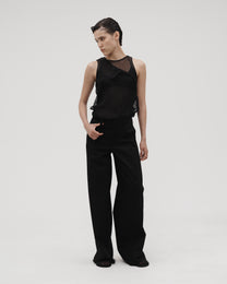 SILK TOP IN BLACK