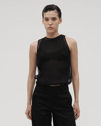 SILK TOP IN BLACK