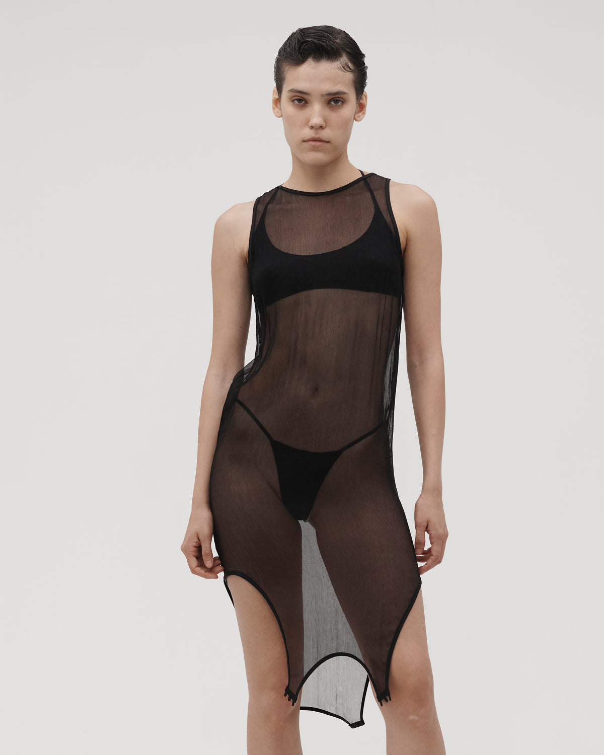 SILK TOP IN BLACK