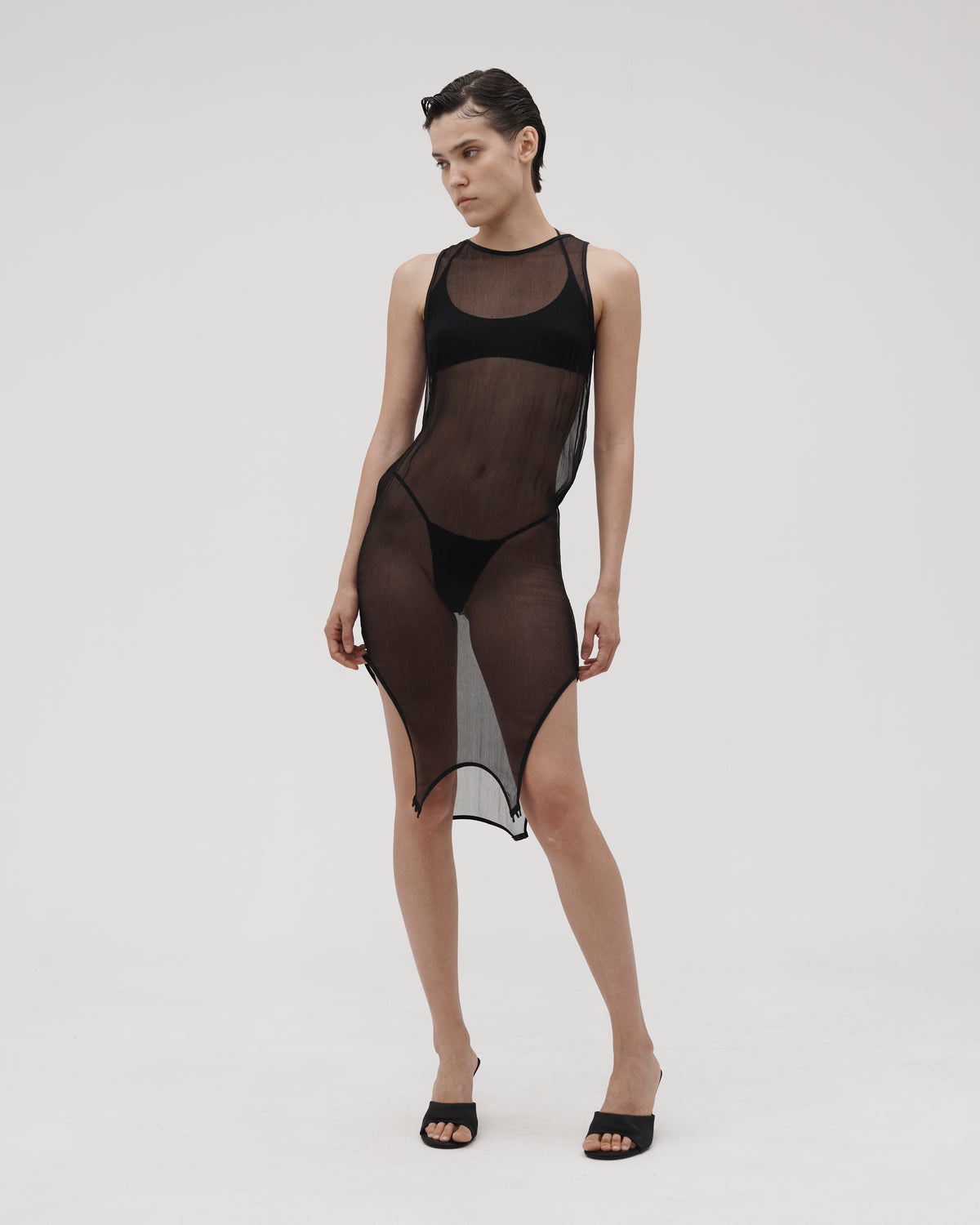 SILK TOP IN BLACK