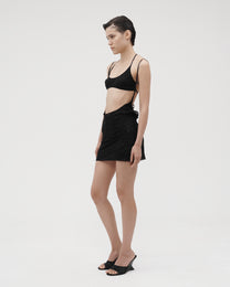 CUT-OUT MINI DRESS IN BLACK