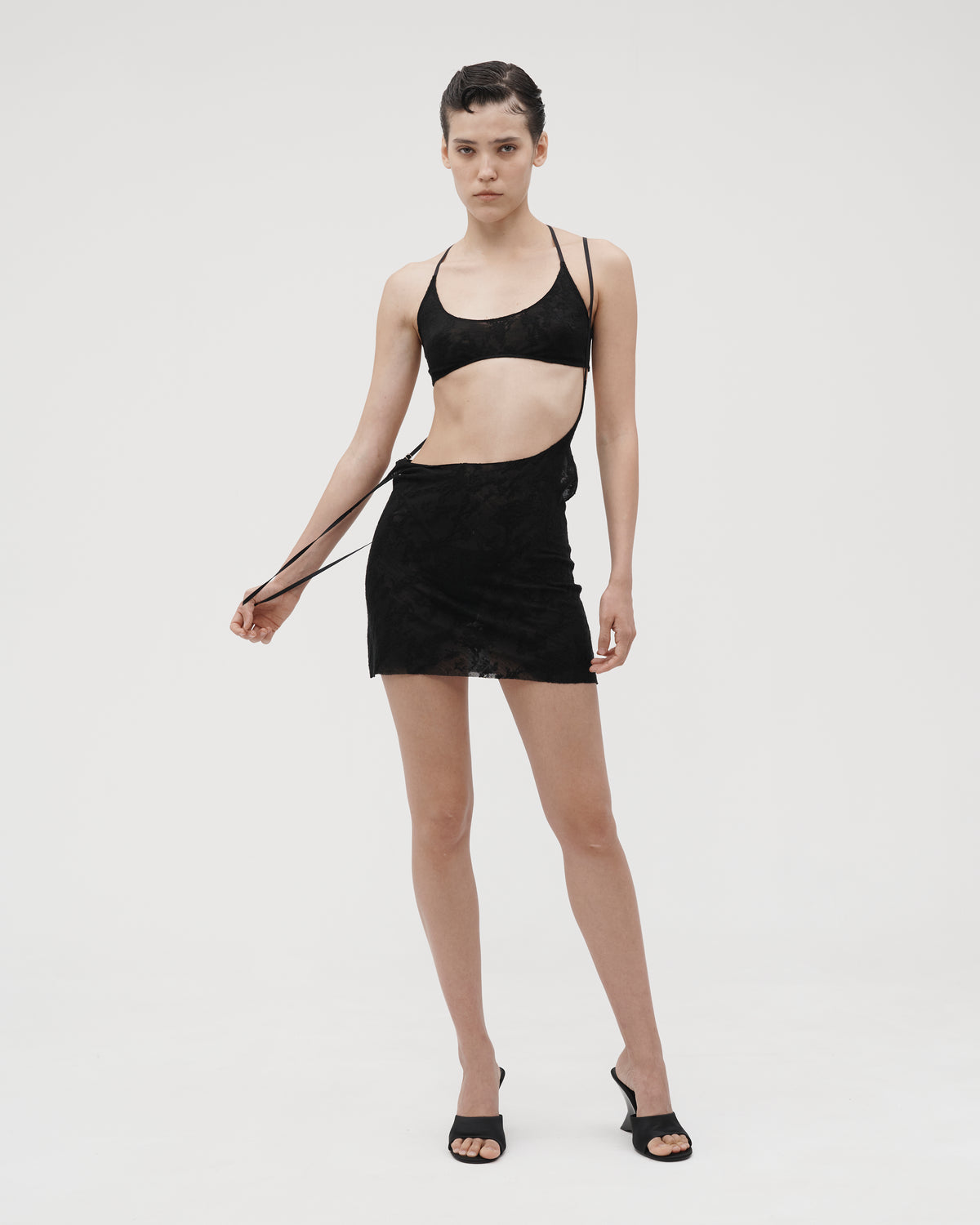 CUT-OUT MINI DRESS IN BLACK