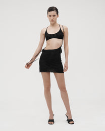 CUT-OUT MINI DRESS IN BLACK