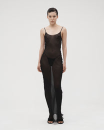 SILK CAMI MAXI DRESS IN BLACK