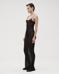 SILK CAMI MAXI DRESS IN BLACK