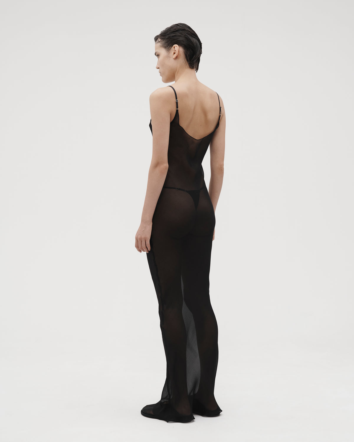 SILK CAMI MAXI DRESS IN BLACK