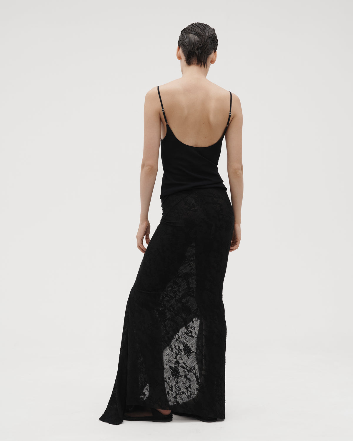 FISHTAIL SKIRT IN BLACK