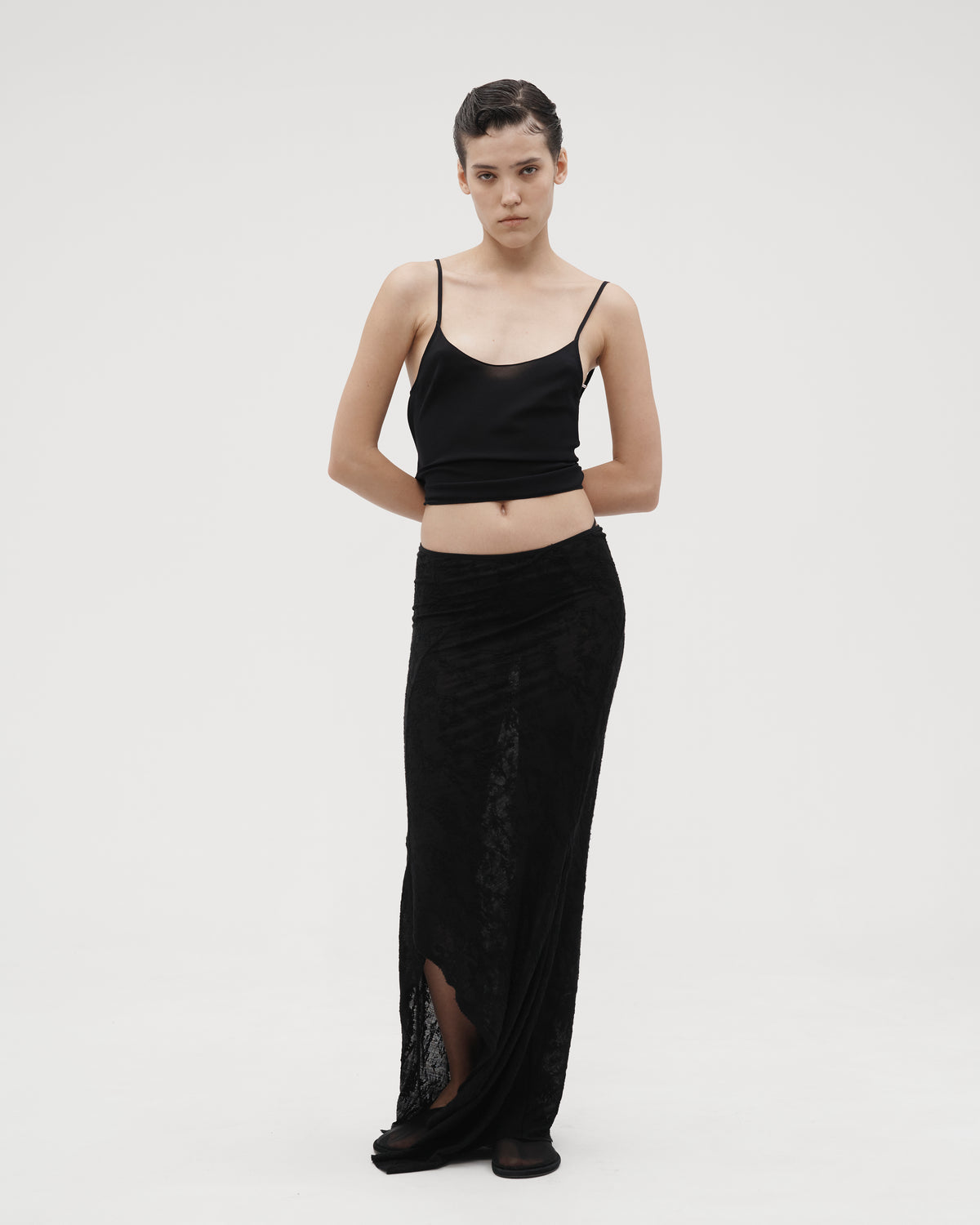 FISHTAIL SKIRT IN BLACK