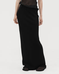 WOOL MAXI SKIRT WITH BELT LOOPS