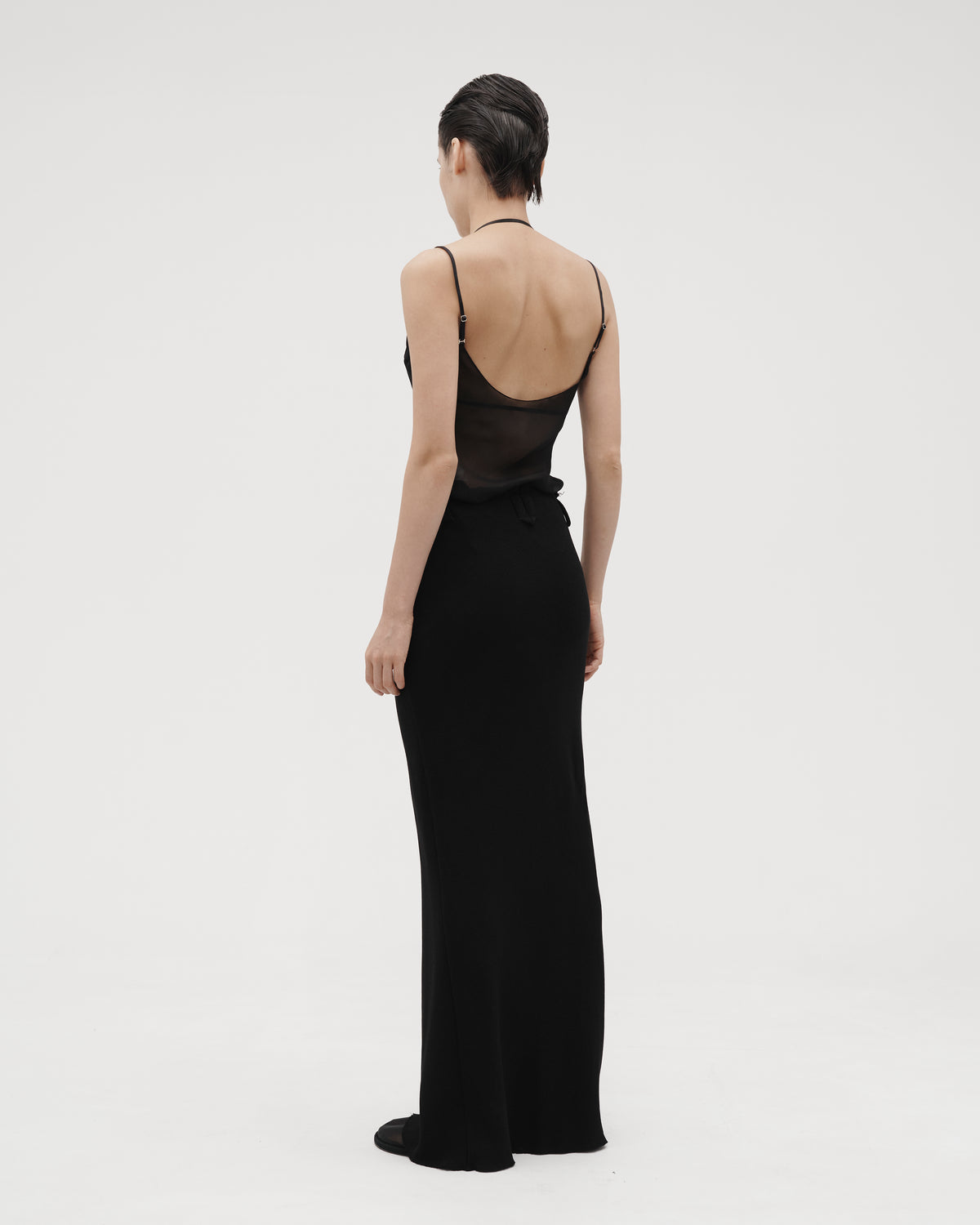 WOOL MAXI SKIRT WITH BELT LOOPS