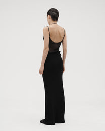 WOOL MAXI SKIRT WITH BELT LOOPS