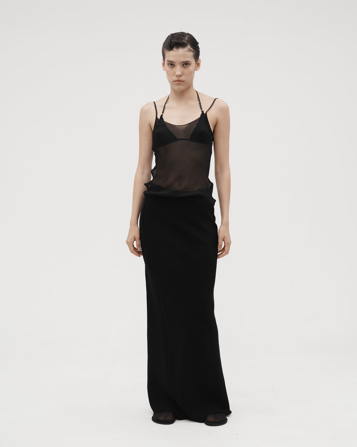 WOOL MAXI SKIRT WITH BELT LOOPS