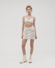 CUT-OUT MINI DRESS IN IVORY