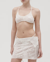 CUT-OUT MINI DRESS IN IVORY