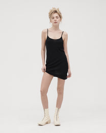 SILK CAMI MINI DRESS IN BLACK