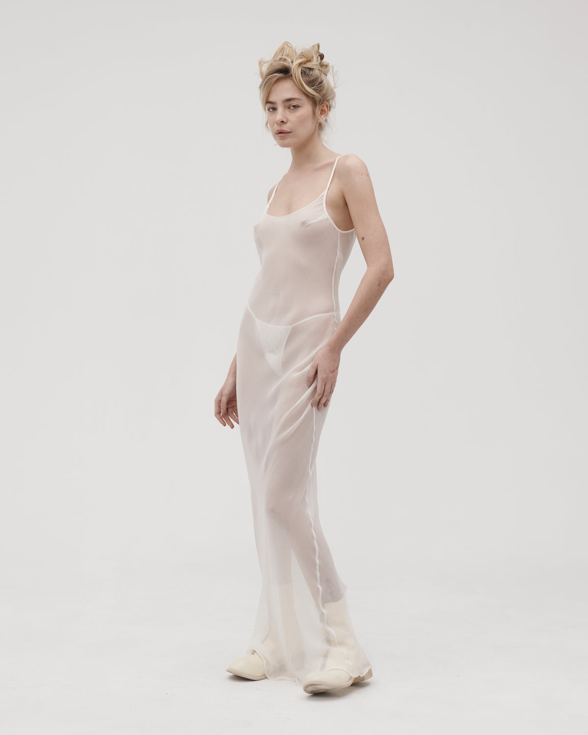SILK CAMI MAXI DRESS IN MILK