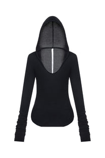 HOODED LONGSLEEVE IN BLACK