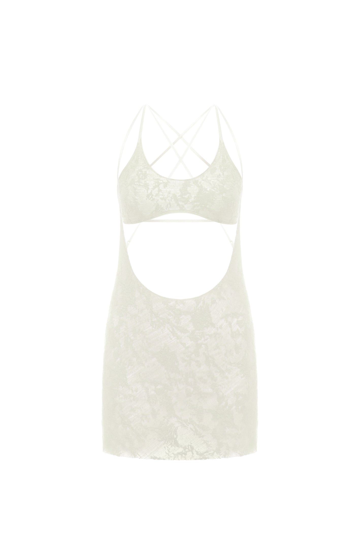 CUT-OUT MINI DRESS IN IVORY
