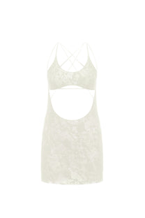 CUT-OUT MINI DRESS IN IVORY