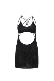CUT-OUT MINI DRESS IN BLACK