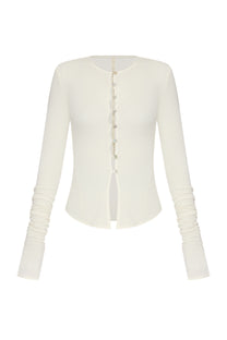 BUTTONED TOP IN MILK