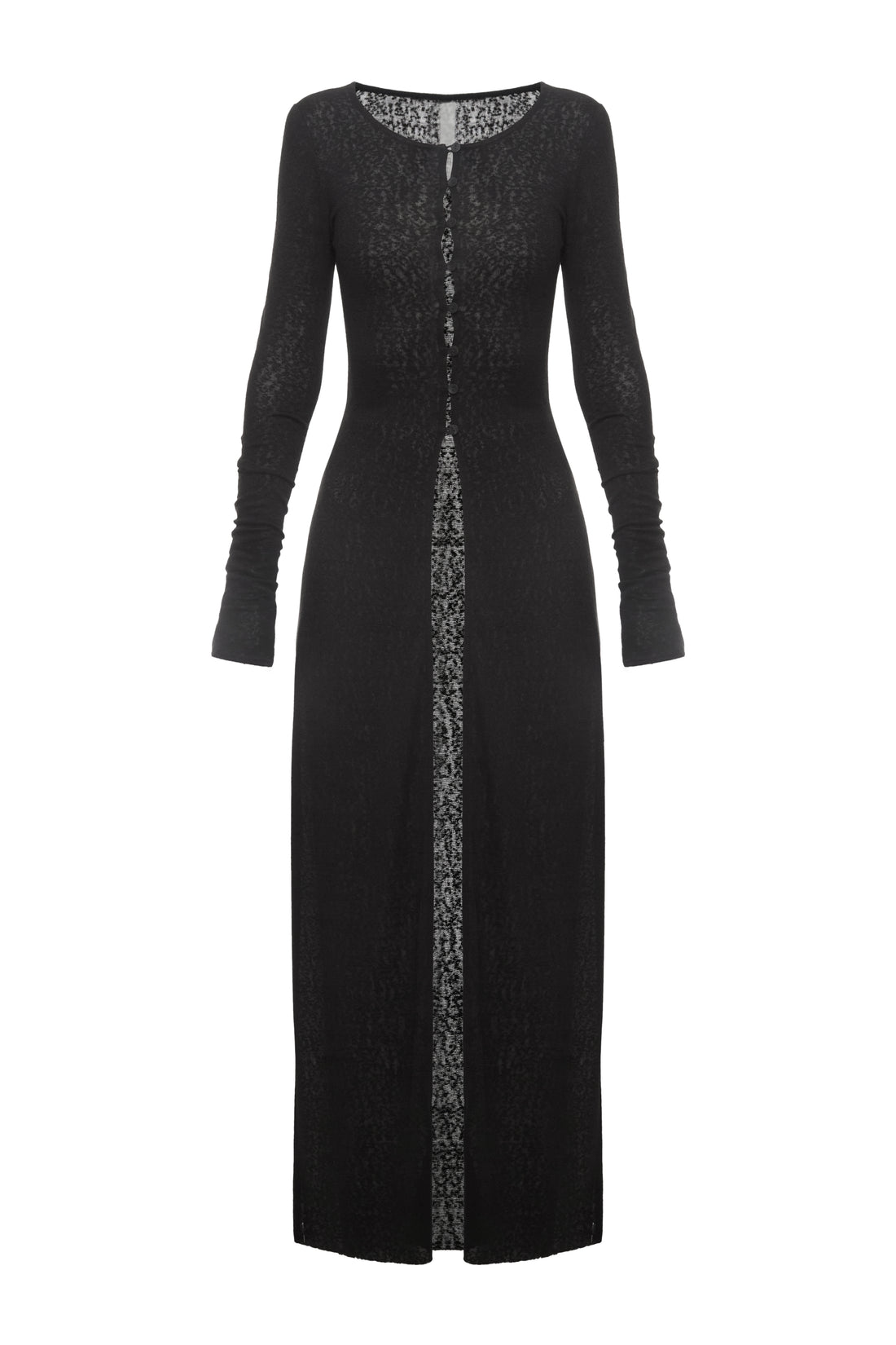 FULL LONG BUTTONED TOP IN BLACK