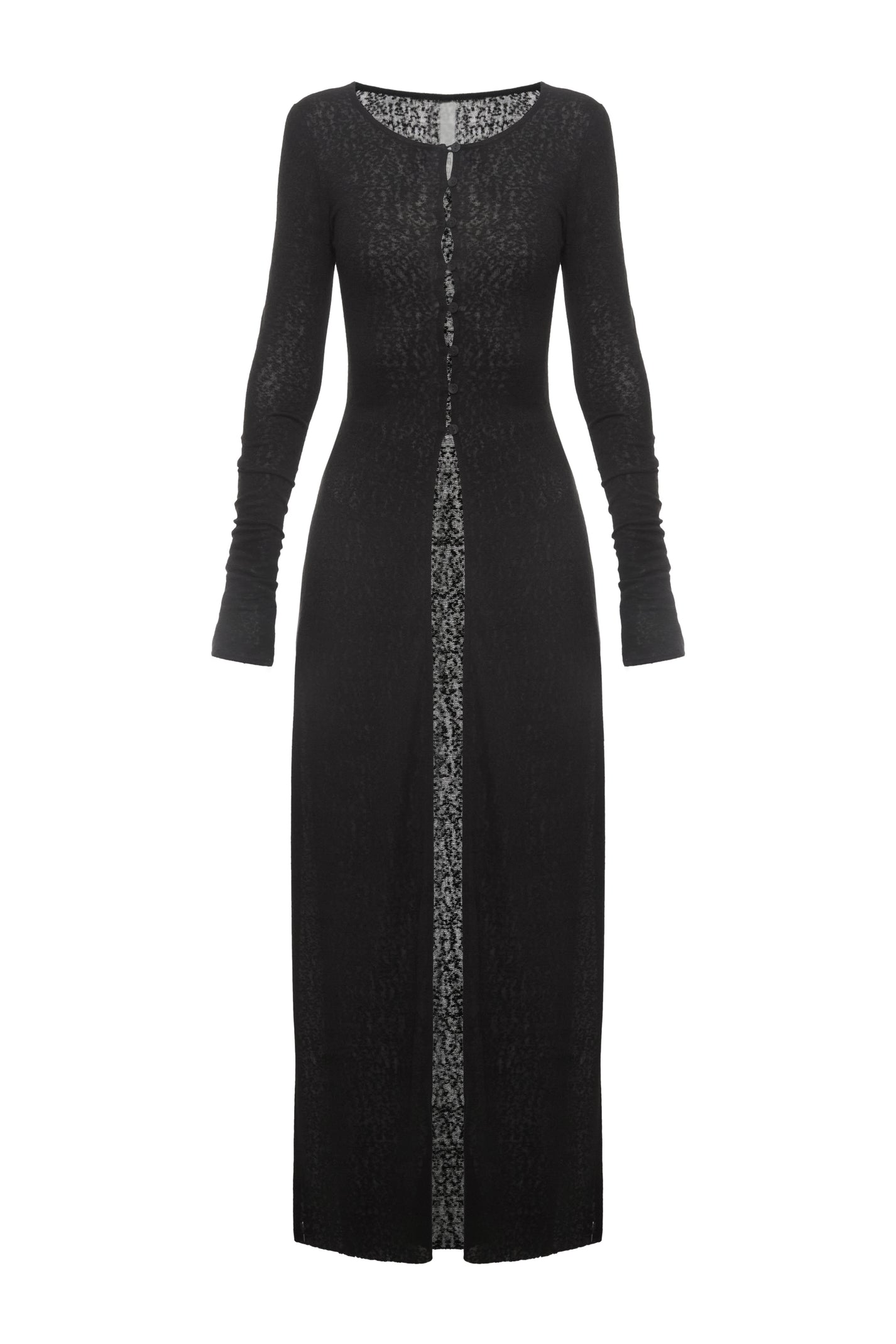 FULL LONG BUTTONED TOP IN BLACK