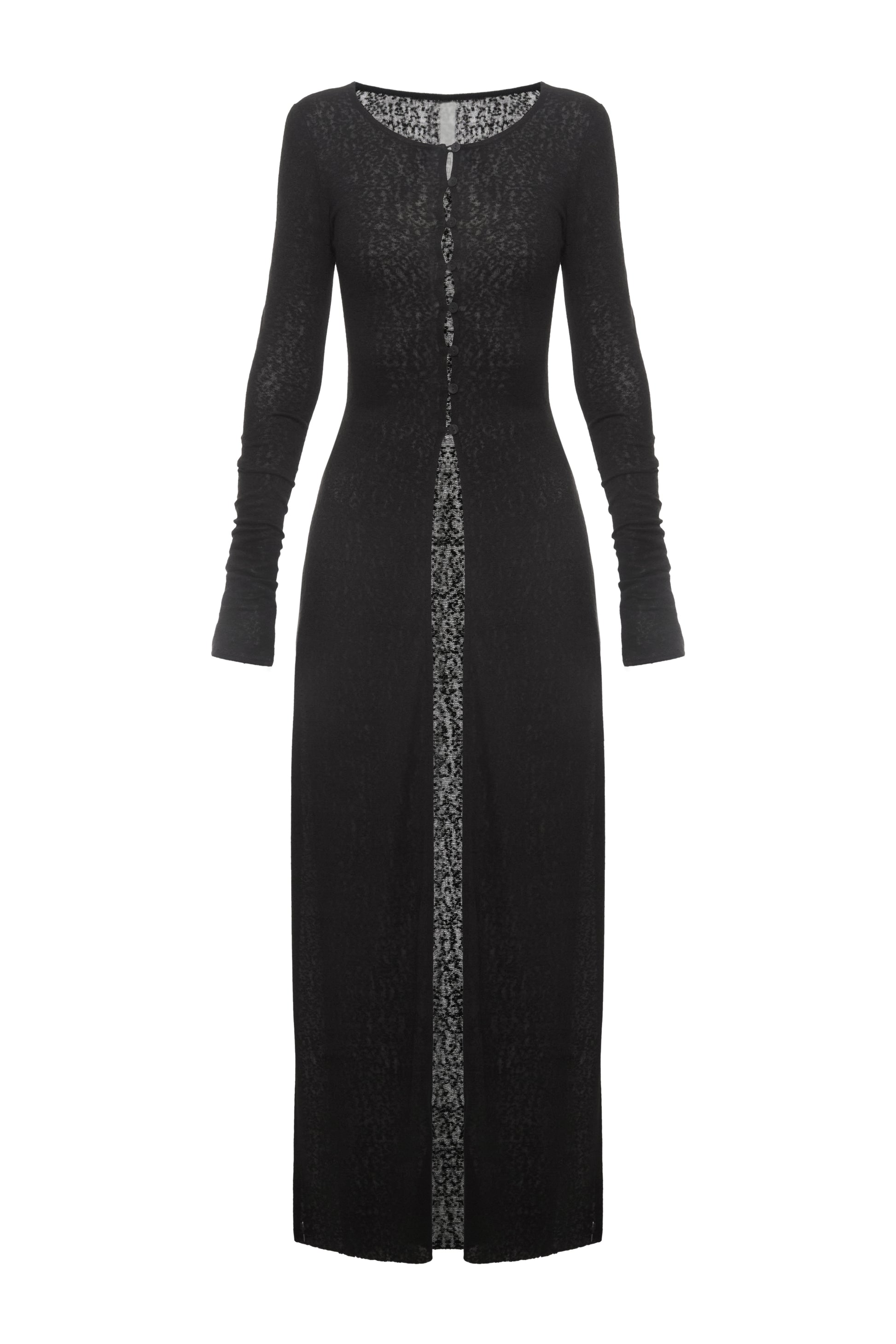 FULL LONG BUTTONED TOP IN BLACK