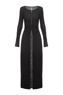 FULL LONG BUTTONED TOP IN BLACK
