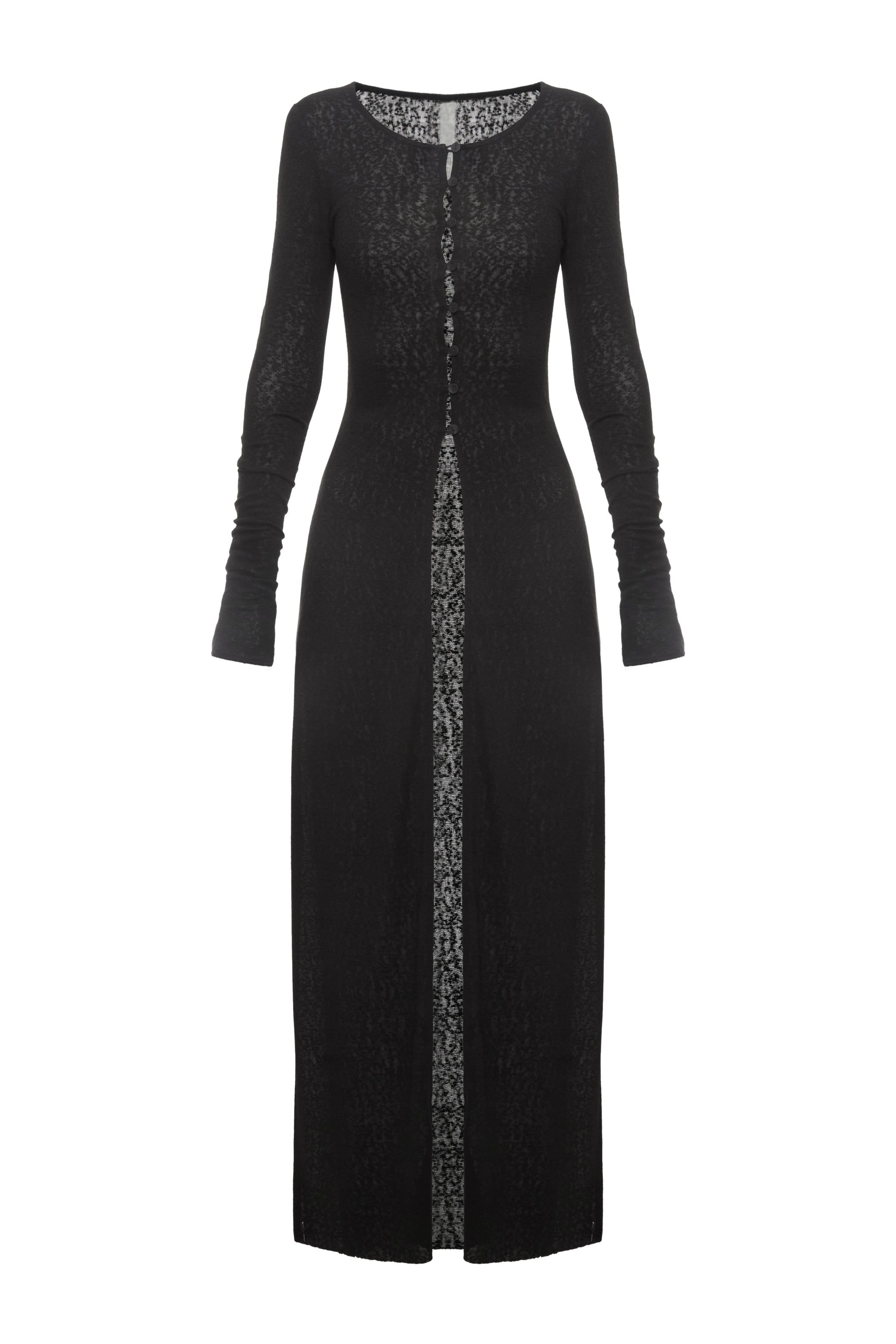 FULL LONG BUTTONED TOP IN BLACK