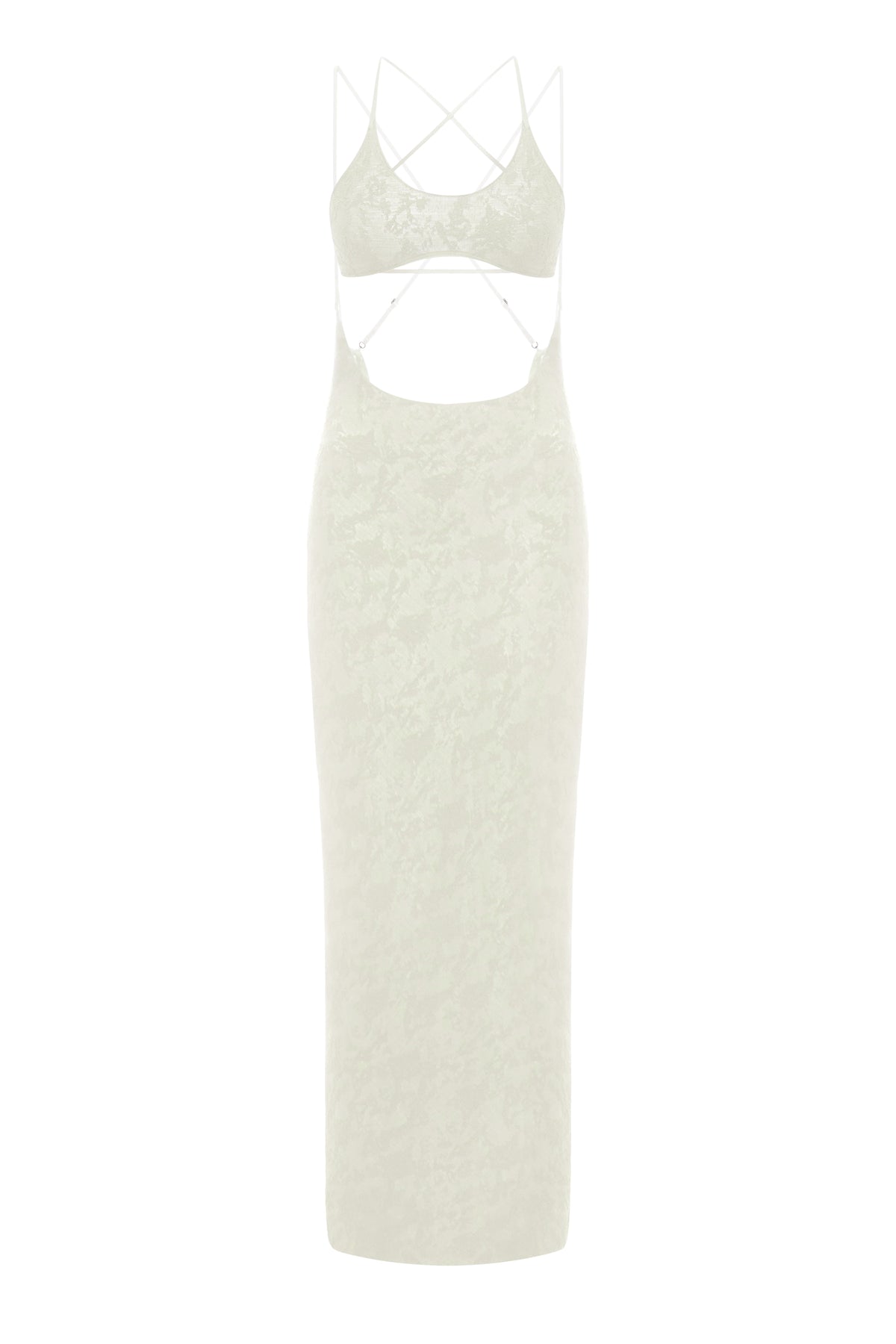 CUT-OUT MAXI DRESS IN IVORY