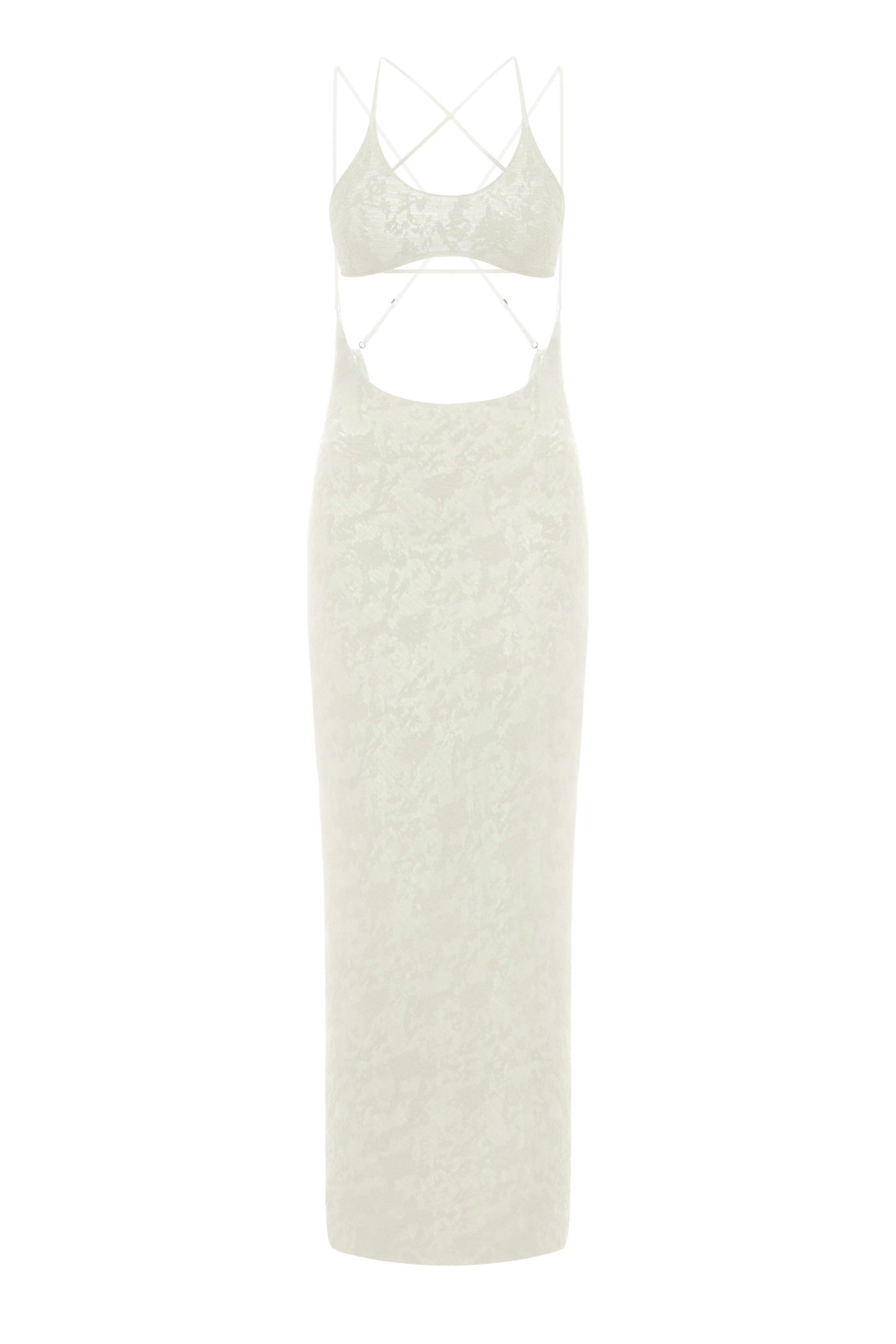 CUT-OUT MAXI DRESS IN IVORY