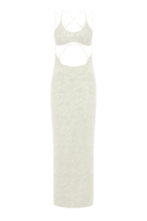 CUT-OUT MAXI DRESS IN IVORY