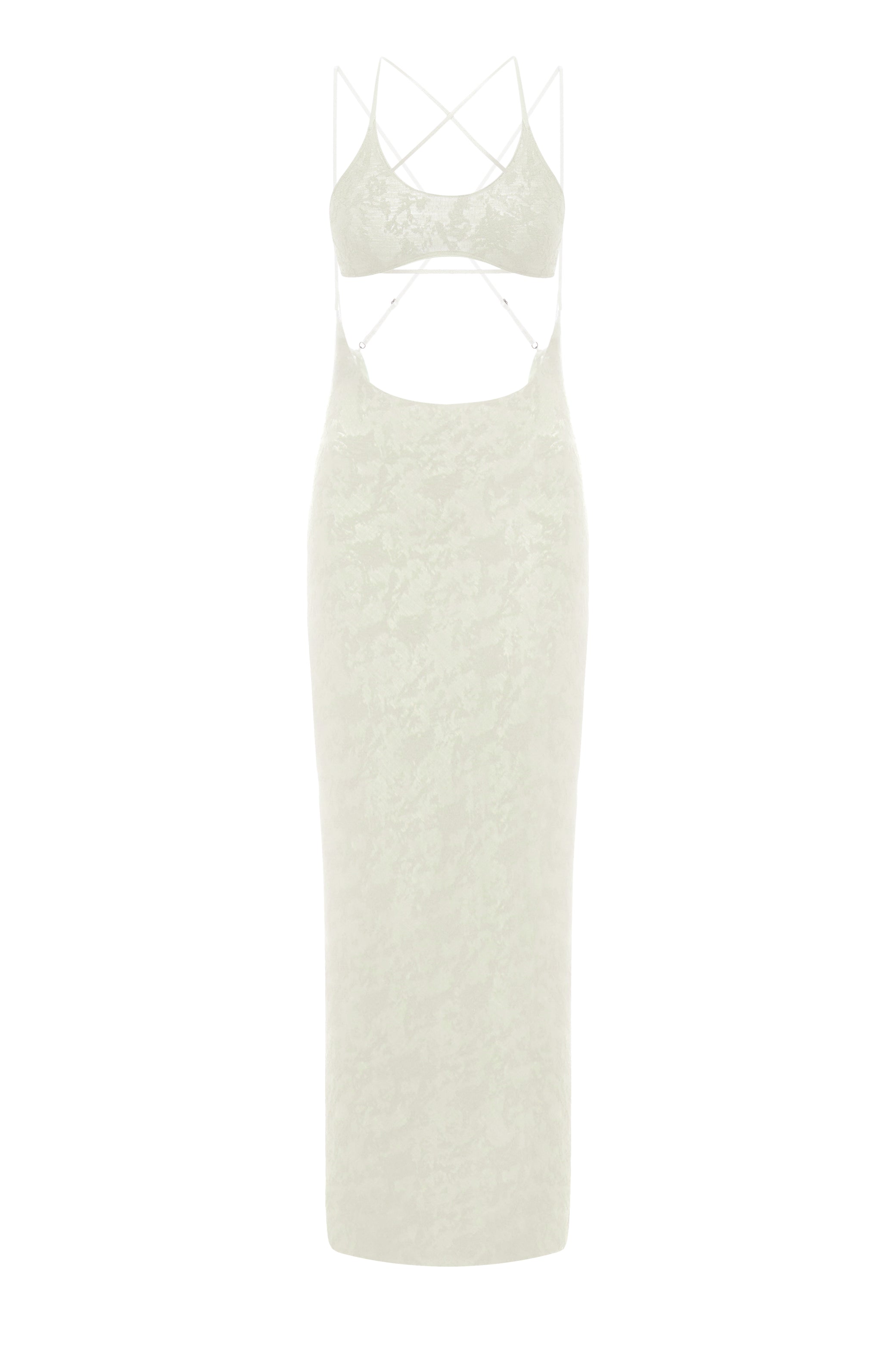 CUT-OUT MAXI DRESS IN IVORY