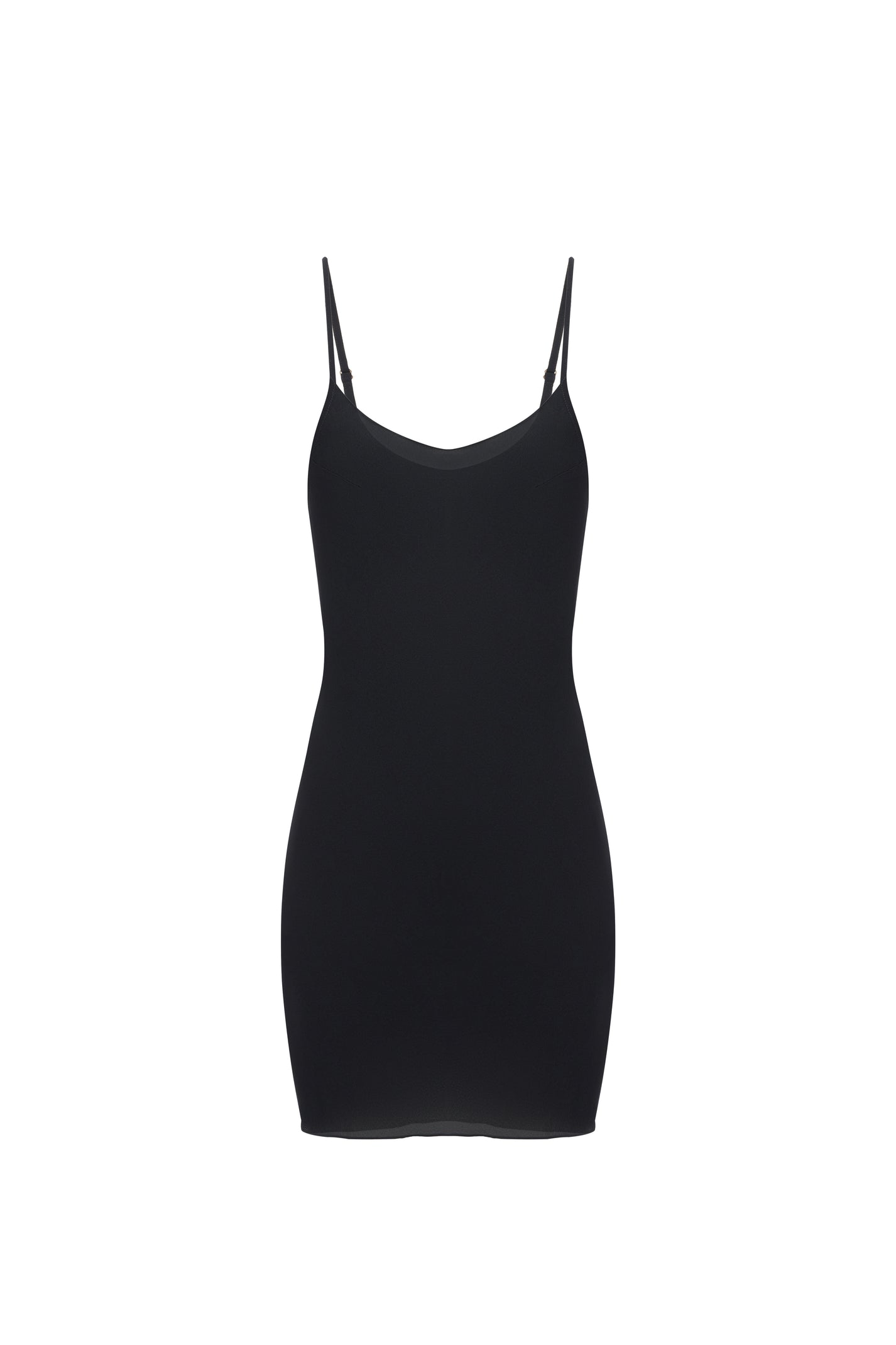 SILK CAMI MINI DRESS IN BLACK
