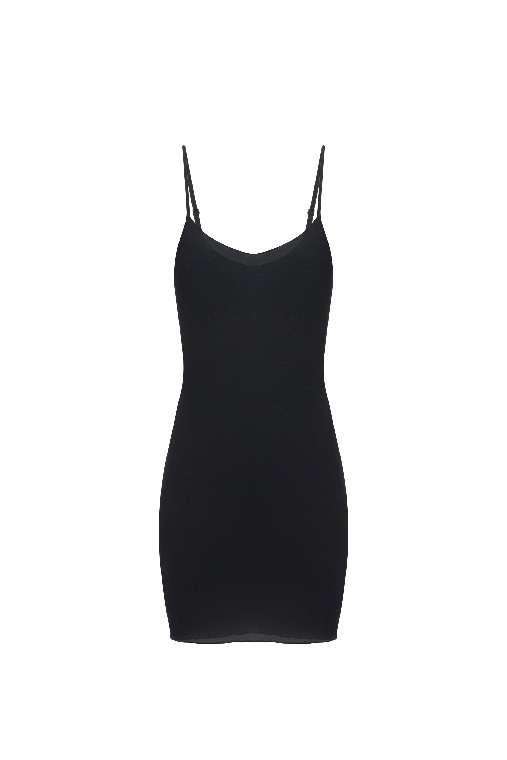 SILK CAMI MINI DRESS IN BLACK
