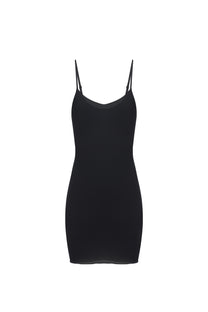 SILK CAMI MINI DRESS IN BLACK