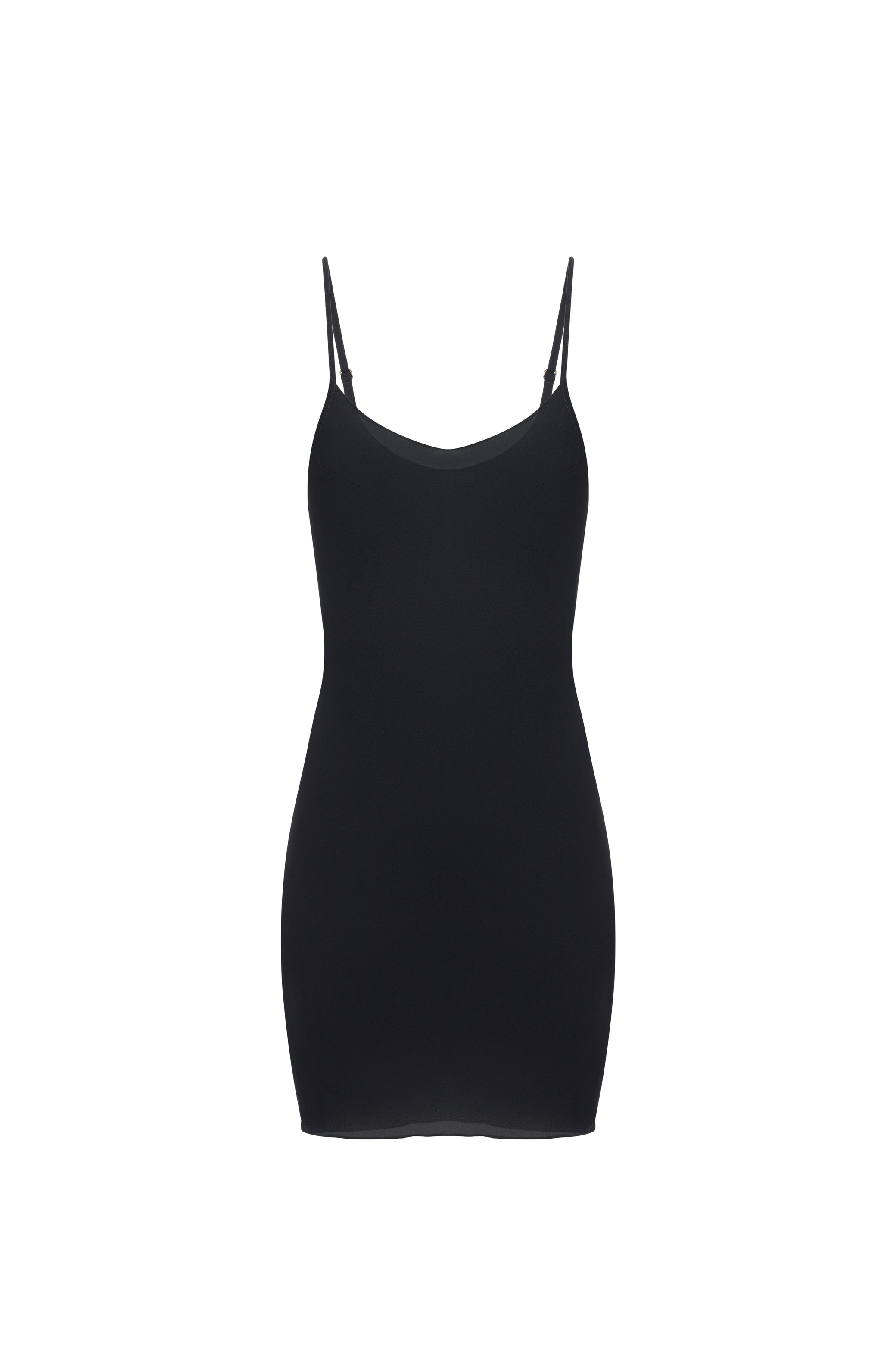 SILK CAMI MINI DRESS IN BLACK