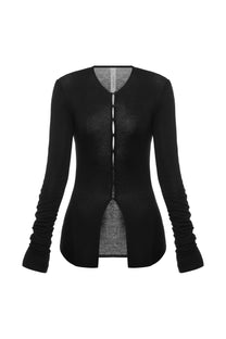BUTTONED LONGSLEEVE IN BLACK