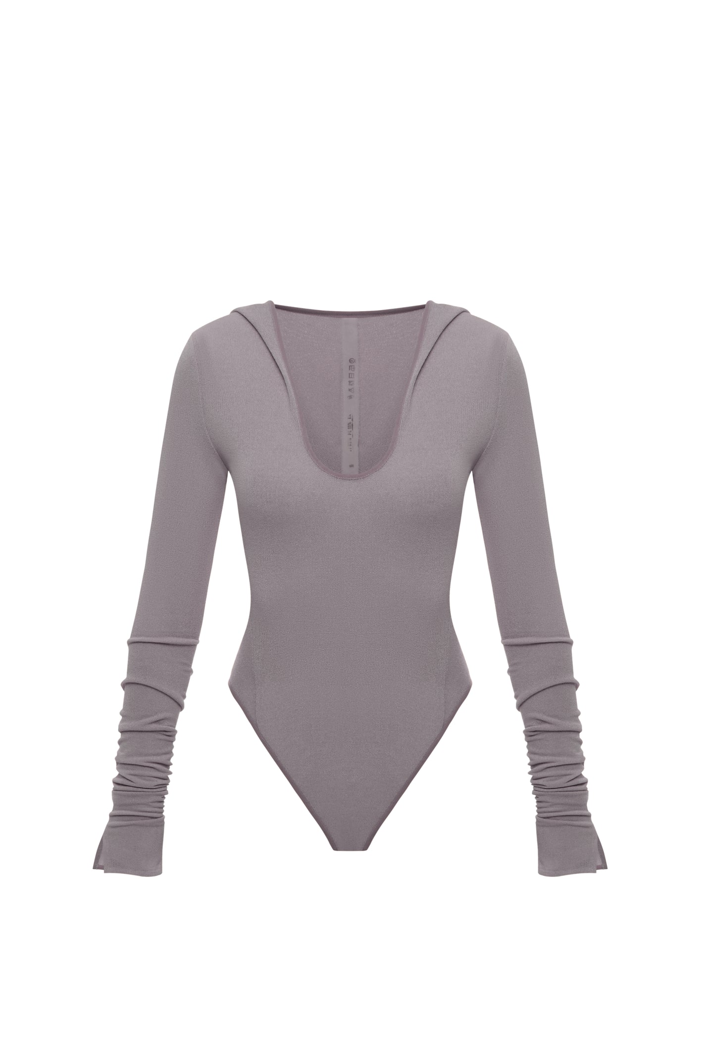 HOODED BODYSUIT IN AMETHYST