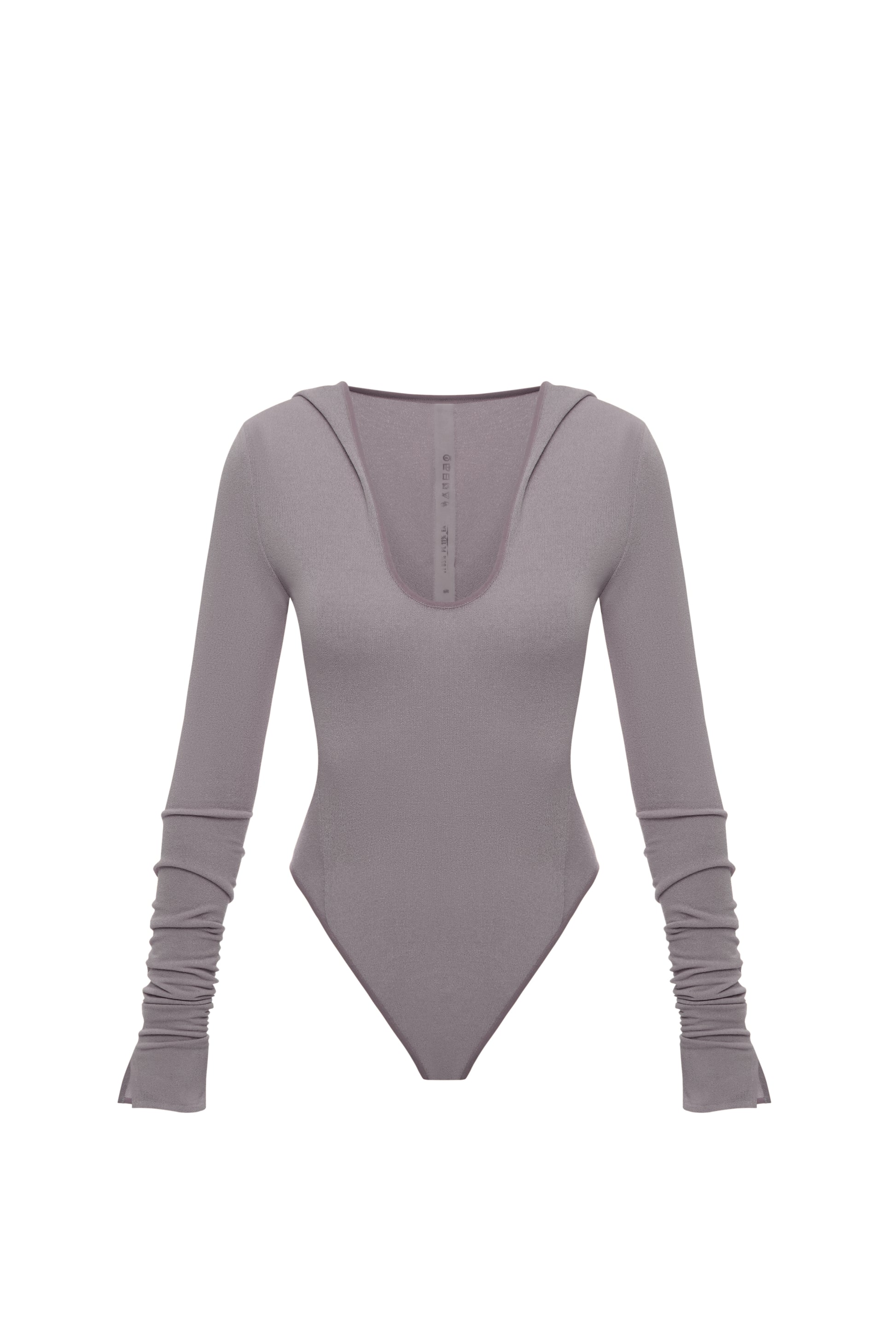 HOODED BODYSUIT IN AMETHYST