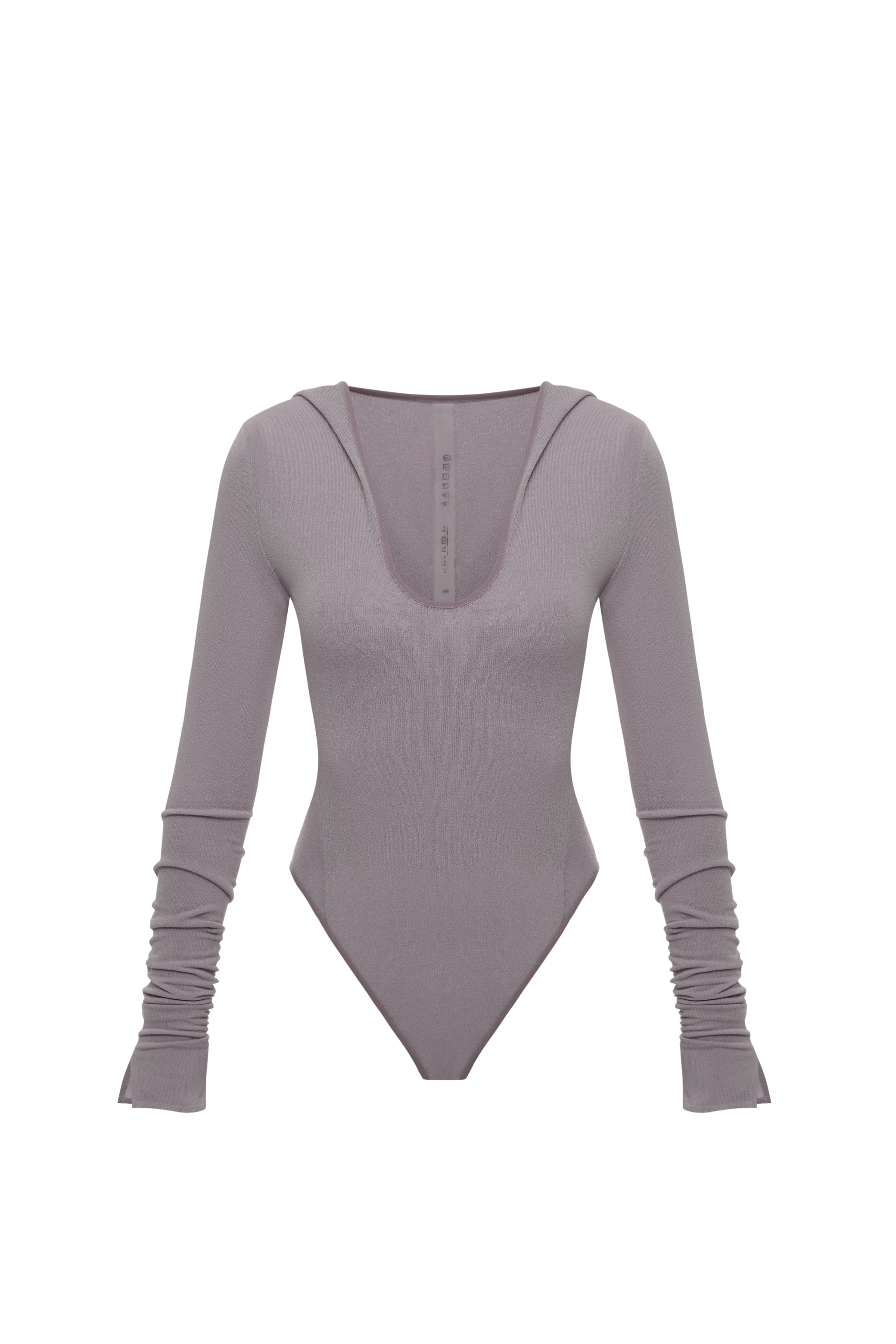 HOODED BODYSUIT IN AMETHYST