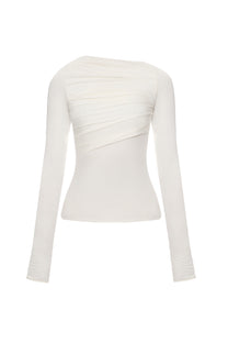 DRAPED NECKLINE LONGSLEEVE