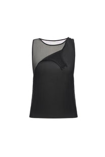 SILK TOP IN BLACK
