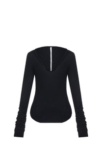 HOODED LONGSLEEVE IN BLACK