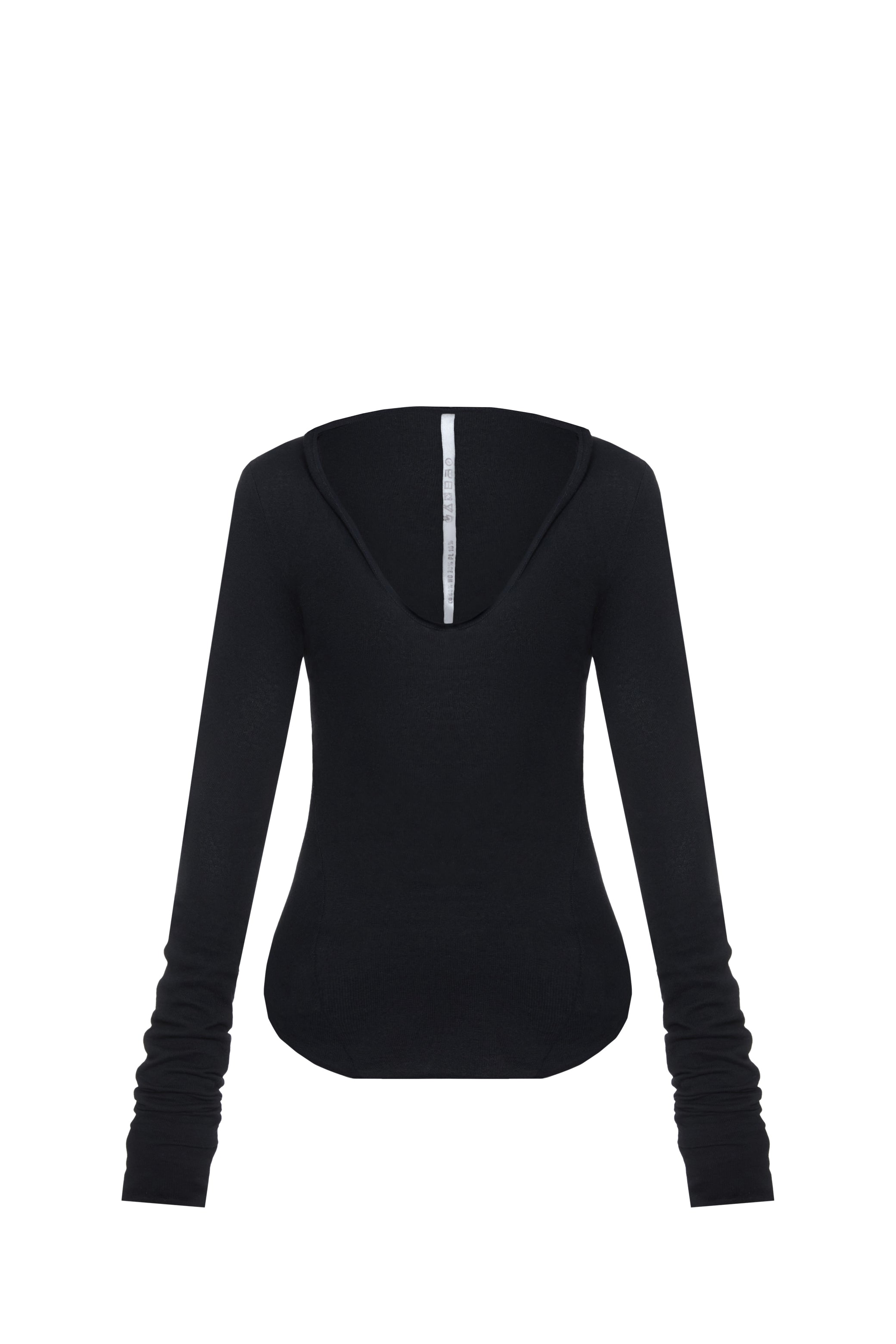 HOODED LONGSLEEVE IN BLACK